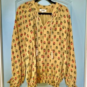 Anthropologie Porridge Gauzy Peasant Top XL